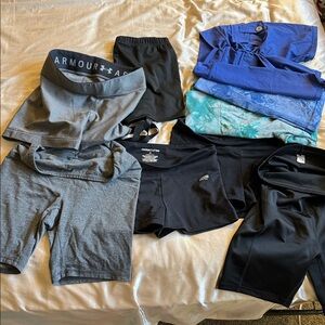 Bundle - mid and high rise athletic shorts - Under Armour, RBX, Marika tek